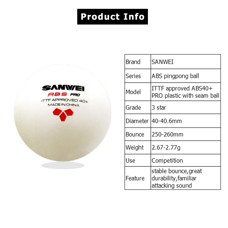 6pcs/box New Material SANWEI A - Table Tennis Olympics review and price